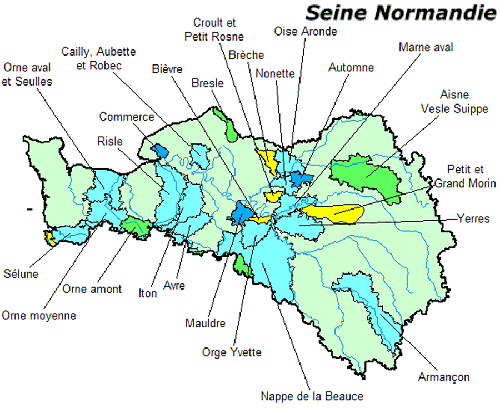 Le bassin Seine-Normandie et ses sous-bassins